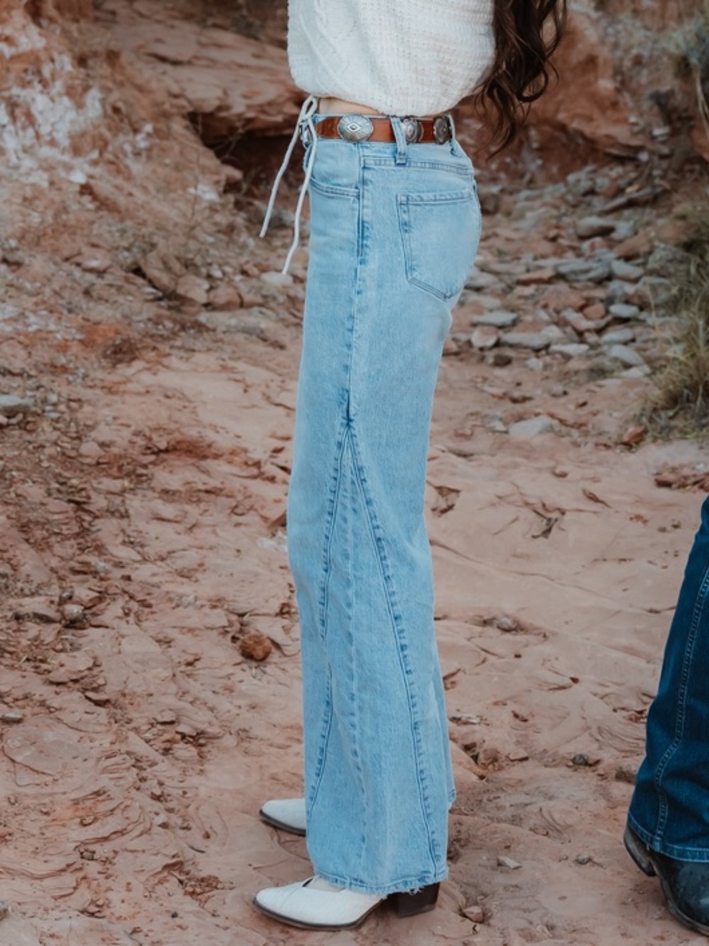 VERVET BY FLYING MONKEY Light Blue High-Rise Wide-Leg Jeans